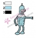 Bender Futurama Embroidery Design 02